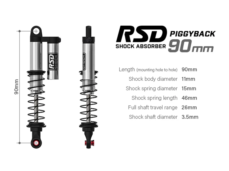 Gmade RSD Piggyback Shock 90mm For 1/10 Crawler (2) 2 Gmade RSD Piggyback Shock 90mm For 1/10 Crawler (2) - Image 2