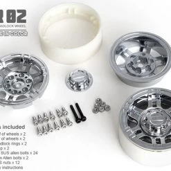 GMade 1.9 NR02 Beadlock Wheels (Chrome) (2) -Cheap GMade Store gm70265 2